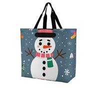 Rkklvbns Merry Christmas Cute Snowman Women Tote Bag Shoulder Grocerie Bags Portable Storage Handbag Lightweight Durable for Work Travel Casual Bag