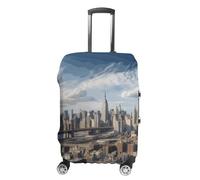 Rkklvbns New York City Luggage Cover for Travel, Washable Suitcase Protector for Home, Anti Scratch Luggage Covers with Zippers on Both Sides, Stretchable Outdoor Accessories, white, M, Luggage Case