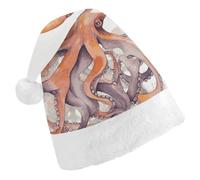 Rkklvbns Octopus Tentacles Christmas Hat Personalization Party Headwear Funny Santa Claus Hat Comfort Classic Adults Christmas Hats For Festive Holiday Party Supplies