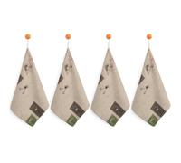 Rkklvbns Old Fashioned Mail Hand Towels for Bathroom, Quick-Drying Square Hanging Hand Towels with Lanyard 4PCS, Soft Hand Dry Towels for Kitchen, Hotel, Travel, Hostel, Camping