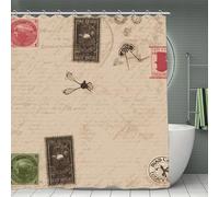 Rkklvbns Old Fashioned Mail Shower Curtain for Home, Reusable Curtain Liner with Hooks, Lightweight Bath Curtains for Hotel, Waterproof Bath Curtains for Gym, Apartment, 70.8"x70.8"