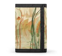 Rkklvbns Orange Line Art Trifold Wallet for Men Minimalist Design Slim Wallet with Money Pocket & Multiple Card Slots Stylish Durable Wallets