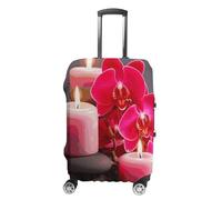 Rkklvbns Orchid Stone Red Candles Travel Luggage Cover Anti-scratch Suitcase Cover Elastic Suitcase Protective Cover Fits 19-32 Inch Luggage, style, M, Luggage Case Cover