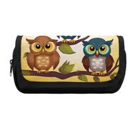 Rkklvbns Owls Birds Pencil Case Double Large Capacity Pencil Box Durable Pen Bag with Zipper Multi-Slot Pen Pouch Stylish Office Storage Box