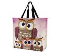 Rkklvbns Owls Family Women Tote Bag Shoulder Grocerie Bags Portable Storage Handbag Lightweight Durable for Work Travel Casual Bag
