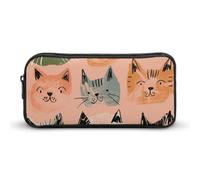 Rkklvbns Peach And Green Large Pencil Case Portable Pencil Bag with Zipper Stationery Organizer Simple Storage Aesthetic Stationery for Office College Adult Use