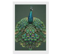 Rkklvbns Peacock with Tassels Diamond Painting for Home Wall Decor 8"x12", Personalized Photo Diamond Art Prints for Adult, DIY Full Drill Diamond Painting Kits, Gem Crafts for Living Room Decor