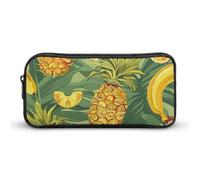 Rkklvbns Pineapple And Banana Large Pencil Case Portable Pencil Bag with Zipper Stationery Organizer Simple Storage Aesthetic Stationery for Office College Adult Use