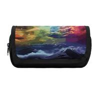 Rkklvbns Rainbow Sky And Moon Pencil Case Double Large Capacity Pencil Box Durable Pen Bag with Zipper Multi-Slot Pen Pouch Stylish Office Storage Box