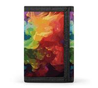Rkklvbns Rainbow Smoke Trifold Wallet for Men Minimalist Design Slim Wallet with Money Pocket & Multiple Card Slots Stylish Durable Wallets