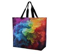 Rkklvbns Rainbow Smoke Women Tote Bag Shoulder Grocerie Bags Portable Storage Handbag Lightweight Durable for Work Travel Casual Bag