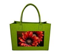 Rkklvbns Red Sunflower Tote Bag for Unisex, Felt Shopping Case, Reusable Shoulder Bags with Handles, Handbag