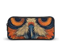 Rkklvbns Retro Color Owl Large Pencil Case Portable Pencil Bag with Zipper Stationery Organizer Simple Storage Aesthetic Stationery for Office College Adult Use