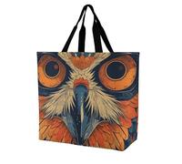 Rkklvbns Retro Color Owl Women Tote Bag Shoulder Grocerie Bags Portable Storage Handbag Lightweight Durable for Work Travel Casual Bag