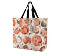 Rkklvbns Round Peach Women Tote Bag Shoulder Grocerie Bags Portable Storage Handbag Lightweight Durable for Work Travel Casual Bag