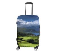 Rkklvbns Scenic Hawaii Golf Tropical Luggage Cover for Travel, Washable Suitcase Protector for Home, Anti Scratch Luggage Covers with Zippers on Both Sides, Stretchable Outdoor Accessories, white, L
