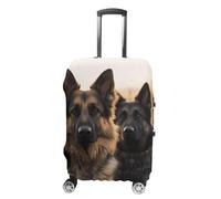 Rkklvbns Sitting Dog Luggage Cover for Travel, Washable Suitcase Protector for Home, Anti Scratch Luggage Covers with Zippers on Both Sides, Stretchable Outdoor Accessories, white, Small, Luggage Case