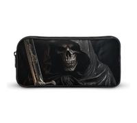 Rkklvbns Skeleton in Robe Large Pencil Case Portable Pencil Bag with Zipper Stationery Organizer Simple Storage Aesthetic Stationery for Office College Adult Use