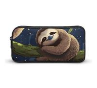 Rkklvbns Sloth Lazy Large Pencil Case Portable Pencil Bag with Zipper Stationery Organizer Simple Storage Aesthetic Stationery for Office College Adult Use
