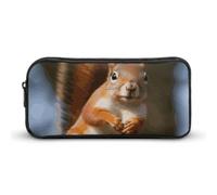 Rkklvbns Squirrel Funny Animal Large Pencil Case Portable Pencil Bag with Zipper Stationery Organizer Simple Storage Aesthetic Stationery for Office College Adult Use