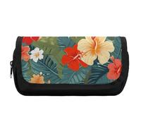 Rkklvbns Summer Hawaiian Pencil Case Double Large Capacity Pencil Box Durable Pen Bag with Zipper Multi-Slot Pen Pouch Stylish Office Storage Box