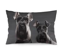 Rkklvbns Super Soft Pillow Case Cover with Zipper, Furry Fuzzy Rectangular Cushion Case 12 "x20 for Bedroom, Cute Schnauzer Dog Body Pillow Cover for Couch, Living Room, All Seasons