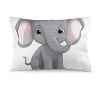 Rkklvbns Super Soft Pillow Case Cover with Zipper, Furry Fuzzy Rectangular Cushion Case 12 "x20 for Bedroom, Cute Cartoon Elephant Body Pillow Cover for Couch, Living Room, All Seasons