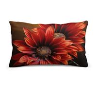 Rkklvbns Super Soft Pillow Case Cover with Zipper, Furry Fuzzy Rectangular Cushion Case 8"x12" for Bedroom, Red Sunflower Body Pillow Cover for Couch, Living Room, All Seasons