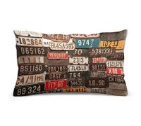Rkklvbns Super Soft Pillow Case Cover with Zipper, Furry Fuzzy Rectangular Cushion Case 8"x12" for Bedroom, Old License Plate Body Pillow Cover for Couch, Living Room, All Seasons