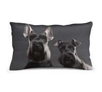 Rkklvbns Super Soft Pillow Case Cover with Zipper, Furry Fuzzy Rectangular Cushion Case 8"x12" for Bedroom, Cute Schnauzer Dog Body Pillow Cover for Couch, Living Room, All Seasons