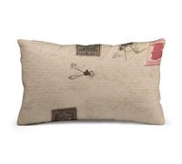 Rkklvbns Super Soft Pillow Case Cover with Zipper, Furry Fuzzy Rectangular Cushion Case 8"x12" for Bedroom, Old Fashioned Mail Body Pillow Cover for Couch, Living Room, All Seasons