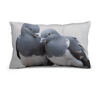 Rkklvbns Super Soft Pillow Case Cover with Zipper, Furry Fuzzy Rectangular Cushion Case 8"x12" for Bedroom, Doves Body Pillow Cover for Couch, Living Room, All Seasons