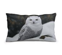 Rkklvbns Super Soft Pillow Case Cover with Zipper, Furry Fuzzy Rectangular Cushion Case 8"x12" for Bedroom, Snow Owl Body Pillow Cover for Couch, Living Room, All Seasons