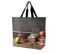 Rkklvbns Teacher Classroom Chalkboard Women Tote Bag Shoulder Grocerie Bags Portable Storage Handbag Lightweight Durable for Work Travel Casual Bag