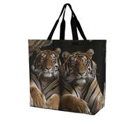 Rkklvbns Tiger in Cave Women Tote Bag Shoulder Grocerie Bags Portable Storage Handbag Lightweight Durable for Work Travel Casual Bag