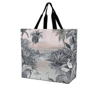 Rkklvbns Tropical Palm Trees Women Tote Bag Shoulder Grocerie Bags Portable Storage Handbag Lightweight Durable for Work Travel Casual Bag
