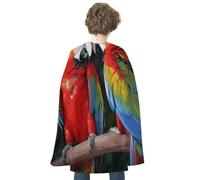 Rkklvbns Two Colored Parrots Halloween Cape Reversible Cloak Dress Up Capes Personalization Superhero Capes Cosplay Clothing Decoration For Holiday Party
