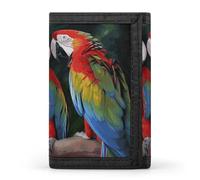 Rkklvbns Two Colored Parrots Trifold Wallet for Men Minimalist Design Slim Wallet with Money Pocket & Multiple Card Slots Stylish Durable Wallets