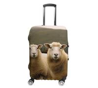 Rkklvbns Two White Sheep Travel Luggage Cover Anti-scratch Suitcase Cover Elastic Suitcase Protective Cover Fits 19-32 Inch Luggage, style, Small, Luggage Case Cover