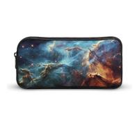 Rkklvbns Universe Galaxy Space Large Pencil Case Portable Pencil Bag with Zipper Stationery Organizer Simple Storage Aesthetic Stationery for Office College Adult Use