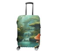 Rkklvbns View of Fantasy River Mushroom Travel Luggage Cover Anti-scratch Suitcase Cover Elastic Suitcase Protective Cover Fits 19-32 Inch Luggage, style, Small, Luggage Case Cover