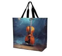 Rkklvbns Violin Poster Women Tote Bag Shoulder Grocerie Bags Portable Storage Handbag Lightweight Durable for Work Travel Casual Bag