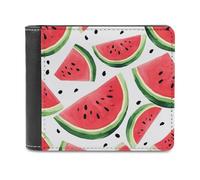 Rkklvbns Watermelon Pattern Leather Wallets RFID Blocking Slim Front Pocket Wallet Leather Money Clip, Stylish Mens Bifold Wallet Credit Card Holder Gift for Men