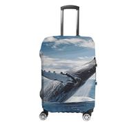 Rkklvbns Whale Above Sea Water in The Ocean Luggage Cover for Travel, Washable Suitcase Protector for Home, Anti Scratch Luggage Covers with Zippers on Both Sides, Stretchable Outdoor Accessories