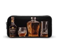 Rkklvbns Whisky Beer Pictures Large Pencil Case Portable Pencil Bag with Zipper Stationery Organizer Simple Storage Aesthetic Stationery for Office College Adult Use