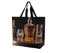 Rkklvbns Whisky Beer Pictures Women Tote Bag Shoulder Grocerie Bags Portable Storage Handbag Lightweight Durable for Work Travel Casual Bag