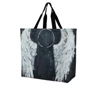 Rkklvbns White Angel Wings Women Tote Bag Shoulder Grocerie Bags Portable Storage Handbag Lightweight Durable for Work Travel Casual Bag