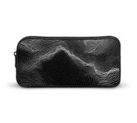 Rkklvbns White Line Pattern Large Pencil Case Portable Pencil Bag with Zipper Stationery Organizer Simple Storage Aesthetic Stationery for Office College Adult Use