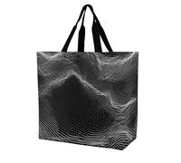 Rkklvbns White Line Pattern Women Tote Bag Shoulder Grocerie Bags Portable Storage Handbag Lightweight Durable for Work Travel Casual Bag