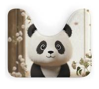 Rkklvbns White Panda Toilet Rugs U Shaped Non Slip Around Bath Mat Soft Absorbent 20"x16" Thin Bathroom Rugs for Sink, Tub, Shower and Toilet